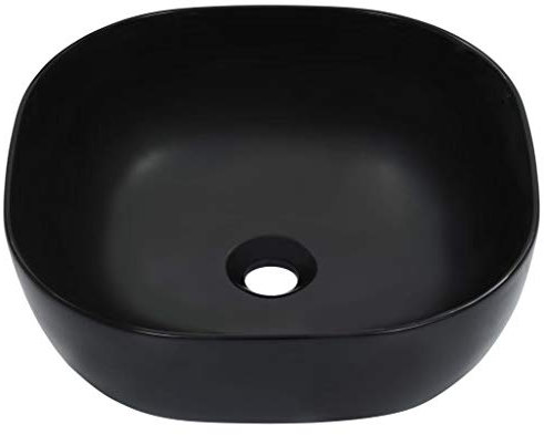 Tidyard Waschbecken Becken aus Keramik,Badezimmer-Möbelset Aufsatzwaschbecken Waschtisch Einbauwaschbecken,Durchmesser der Abflussöffnung: 4,5 cm