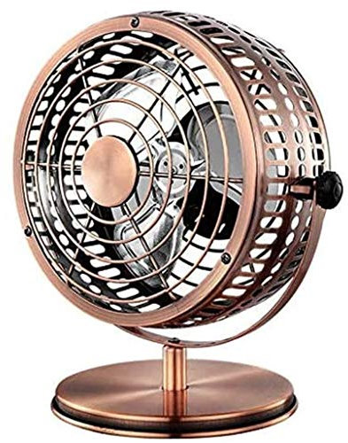 Woodpike Desk Fan USB Retro Portable 8 Inch 2 Speed Quiet Operation Oscillating Desktop/Bedside Vintage Fan Ideal For Home And Office,copper