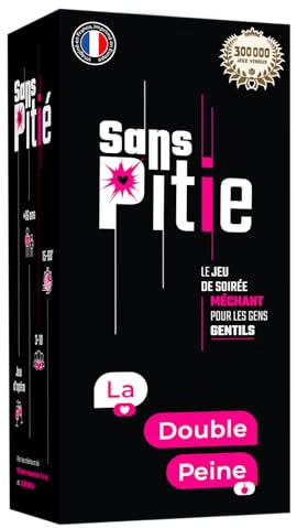 Sans Pitié Gesellschaftsspiele – La Double Peine – von Blanc Manger Coco und Juduku – Gesellschaftsspiel hergestellt in FranHardlines – Spiel mit 600 Karten