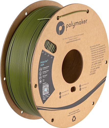 Polymaker ASA 3D-Druckfilament, 1,75 mm, Militärgrün, hitze- und wetterfest, 1 kg