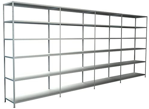 SCHULTE Regalwelt Steck-Grund-/ u 3 Anbauregale, 24 Böden, 2300x3800x350, weiss