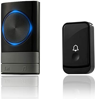 Wireless Doorbell Outdoor Smart Waterproof Button with 1 Receiver Wireless Call Bell UK Plug for Home/Office/Classroom
