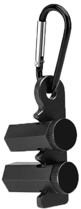 SMGDA Tall Stair Gauges for Framing Square with Holder and Carabiner - Stair Stringer Layout Knobs Tool for Carpentry Squares and Rafter Gauge Clamps, Circular Saw (Black)