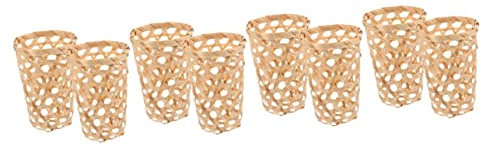 Garneck 8pcs Natural Bamboo Woven Basket for Bread Serving Kitchen Garlic Ginger Holder for Fruit Baskets in Kitchens Small Storage Spaces