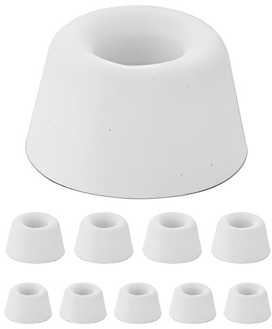 Gedotec Türstopper - Premium Gummi Tür Stopper Weiß 10 Stück | Gummipuffer 20 x 10 mm zum Schrauben oder Kleben | Wand-Türpuffer für Zimmertüren