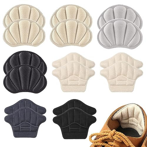 SKHAOVS 8 Paires Coussinets de Coussin de Talons,Éponge Auto-Adhésif Protege Talon Chaussure,Antidérapants Coussinet Chaussure Auto Adhésif Semelles de Chaussure,Ajustement et Confort (8 Paires)