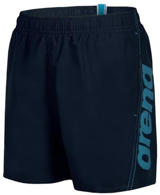 Arena Jungen Fundamentals Logo Jr Boxer Swim Trunks, Navy-Turquoise, 152 EU