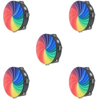 5 Set 20,3 cm strahlendes Tamburin mit zweireihigen Schellen Musikinstument für Heimparty