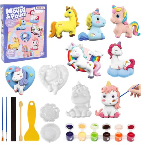 LinStyle Giochi per Bambini, Kit Pittura Unicorno per Bambini DIY Giocattoli Bambino Giocattolo de Arte e Artigianale con Colori Creativi Regalo Compleanno Natale per Bambino 3 5 6 8 12 Anni