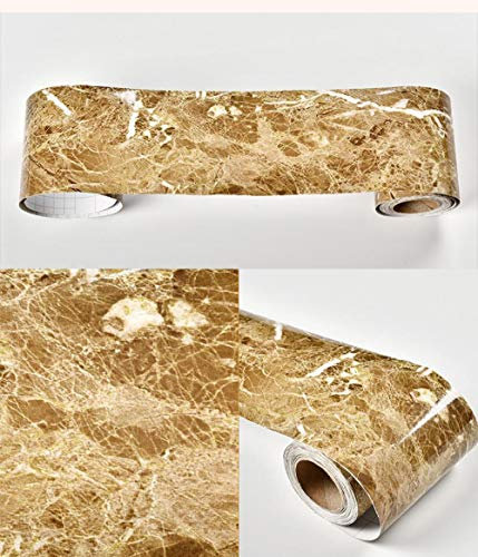FBHappiness Tapetenbordüre, Braun, Bernstein, Selbstklebende Wandaufkleber-Bordüre, Abnehmbare, wasserdichte Tapetenaufkleber-Dekoration Für Wohnzimmer, Badezimmer, Küchenfliesen, 10X1000CM