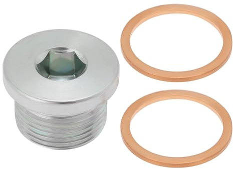 OTOTEC Tappo di scarico dell'olio per auto, 2 pezzi, M22 x 1,5 mm, tappo di scarico a vite con anello di tenuta, ricambi per auto compatibili con motori Fiat Ducato (1994-2023) 2.3 2.5 2.8 3.0,