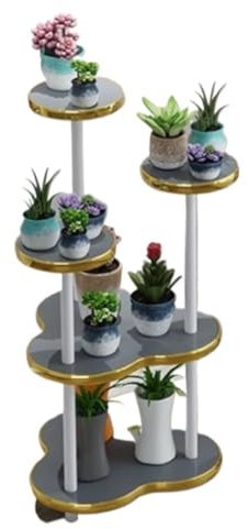 REEKOS Pflanzenregal Blumenständer Pflanzenständer Zimmerpflanzenständer Holzpflanzenhalter Außenblumenständer Für Wohnzimmer Blumenregal Blumentreppe(G)