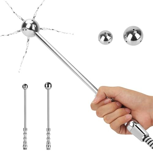 Edelstahl Analdusche Vaginaldusche für Analverkehr S/L Metall Duschköpfe Klistierspritze Irrigator Enema Nozzle Einlauf Anal Spülung Analspülung Darmreinigung Intimreinigung für Männer Frauen(L)