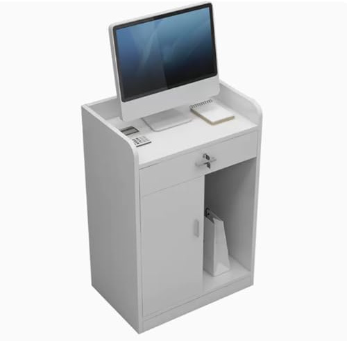 Cajas Registradoras, Mostrador De Escritorio En La Tienda O Recepción, Muebles De Madera Blanca, Ideal para Supermercados, Tiendas De Conveniencia, Hoteles