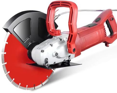 YHUEGH Electric Concrete Saw, 5800W 4300RPM Wall chaser, 110mm Cut, Incl Premium Diamond Blade, Wet/Dry Circular Masonry Cutting Tool for Granite Blade Wood Stone Cutter