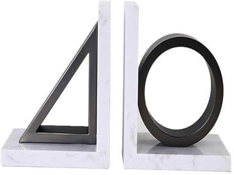 Buchstützen aus Metall, dekorative Buchstützen, Marmor-Buchstützen, geometrische Buchstützen aus Metall, Buchstützen for Regale, Buchstützen for schwere Bücher, Dekoration for Büro, Zuhause, Wohnzimme