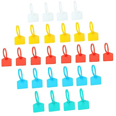 PHENOFICE 100 Stück Nylon Kabelbinder Mit Etiketten Selbstsichernd Für Kabelorganisation Und Markierung Im Innenbereich