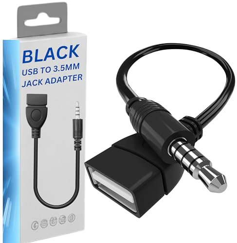 USB to 3.5mm Jack Adapter, AUX To USB Adapter 3.5mm Male Audio Jack, USB to Aux Audio Converter Cable Adapter Car Stereo Cable,Female Jack OTG Cord Converter Audio/MP3/CD Player/Speaker