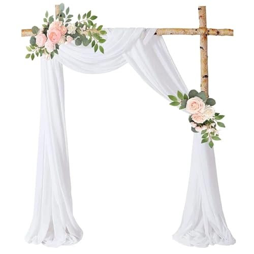 Hochzeitsbogen Vorhang 2 Stück Hochzeitsbogen-Drapier-Chiffon-Stoff, Drapierungsvorhang, Drapierung, Hochzeit, Bühnenhintergrund, Drapierung, Zeremonie, Empfang, hängende Dekoration Für Hochzeiten(75x
