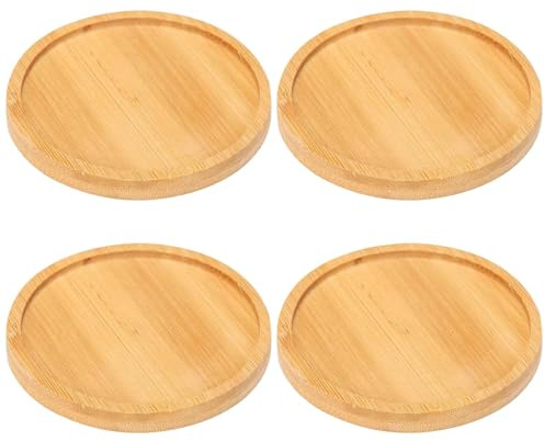 Pixaro 8 cm Kerzenteller Kerzenhalter - 4 Stücke Holzplatte Kerzenteller Holz, Kerzenhalter Runde, Kerzen Untersetzer, Kerzen Dekoteller für Kerzen Kerzenständer, Hochzeit, Garden Decoration