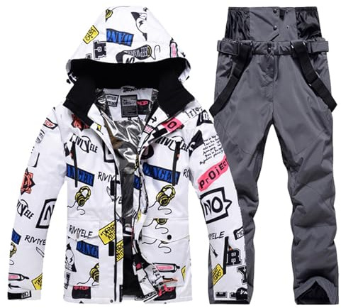 Sunnyuk Tute da Sci Uomo Salopette Montagna da Snowboard Completo Invernale Taglie Forti Tuta da Neve Impermeabili Termico da Sci Curvy Elegante