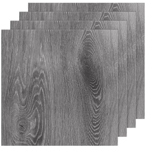 AKOLAFE 40 Sheet Vinyl Flooring 12” x 12” Peel and Stick Floor Tile Waterproof Clearance Vinyl Floor Tiles Wood Grey Self Adhesive Floor Tiles Sticky Laminate Flooring for Bathroom Kitchen Basement RV