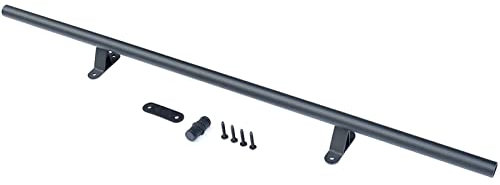 Scala telescopica scorrevole per biblioteca, kit hardware con rullo superiore, tubo tondo, ruote mobili da pavimento con freni, set completo (senza scala) binario di prolunga da 4 piedi