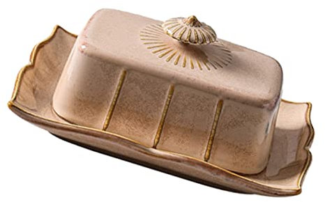 KICHOUSE 1ensemble Assiette à Dessert Céramique Avec Boîte à Beurre Assiette Délicate Pour Fromage Et Pâtisseries Vaisselle Pour Événements