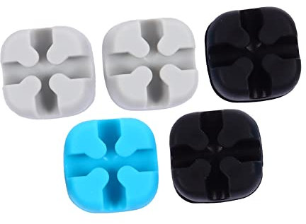 CIYODO 5pcs Cable Organizers Cord Clips Wire Holder Set for Home Office Desk Cord Management Multi-Color Cable Clips Organizer Accessories