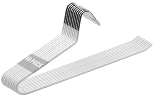 Grucce per Pantaloni, 10 Pezzi Gancio Grucce per Pantaloni, Appendiabiti Salvaspazio, Appendi Pantaloni da Armadio, per Pantaloni, Jeans, Sciarpe, Asciugamani (Bianco)