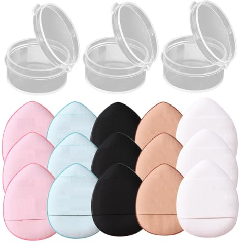 BATHVEVE 15stücke Mini Makeup Puderquaste Finger-puff Für Foundation Concealer Und Puder Für Präzise Anwendung Und Unterwegs Waschbar Und Latexfrei Für Hauttypen