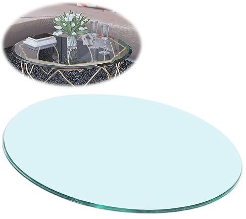 Mesa de comedor redonda de cristal templado, moderna mesa transparente para comedor, disponible en tamaños de 35 cm, 55 cm, 68 cm, 80 cm, 100 cm, muebles de cristal elegantes