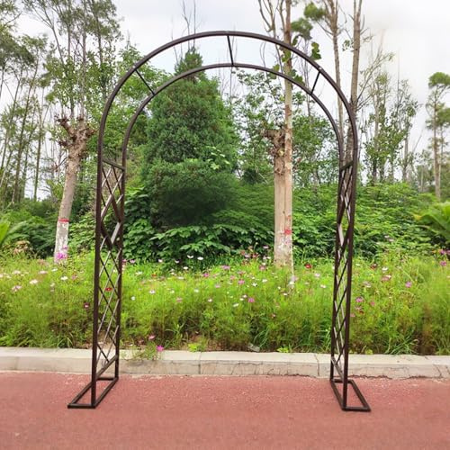 Arco de jardín de acero resistente, enrejado de cenador al aire libre para plantas trepadoras, vides y rosas, arco de boda resistente para decoración de ceremonias