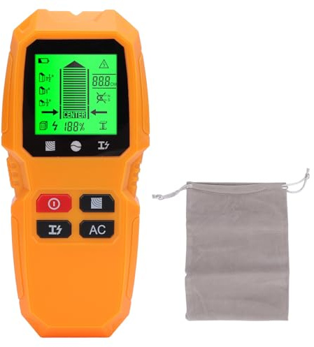 Escáner de pared del buscador de pernos, 5 en 1 herramienta de sensor de detector de vigilia de detectores de metal de metal eléctrico de metal multifuncional con pantalla LCD