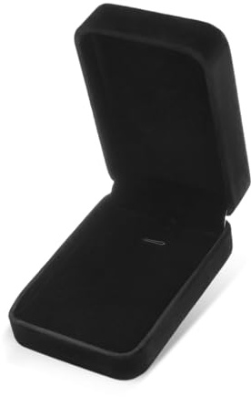 KQDRAVINE Schmuck Geschenkbox Klein, 10× 7×3.5 cm Samt Schmuckkästchen, Schmuckschachtel Schmuckkasten Schmuckaufbewahrung Klein Schmuckschatulle Verlobung, Schmuckbox für Halskette, Schwarz