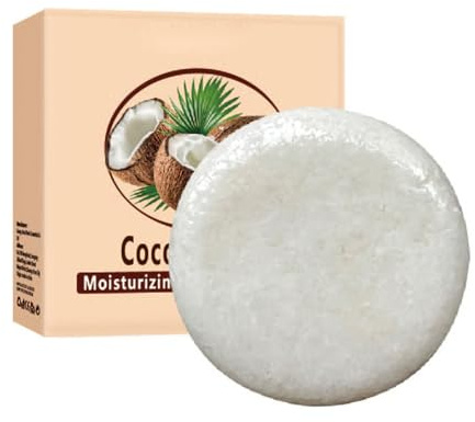 Kokosnuss-Seife zur Hautaufhellung, pflegend, gegen Akne, gegen Hühnerhaut, Peeling, sanfte Reinigung, Gesichts- und Körperseife, handgemacht, 50g