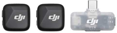 DJI Mic Mini (2 TX + 1 RX mobile), microfono wireless per iPhone/Android, plug-and-play, compatto e leggero, abbinamento fra modelli diversi, audio di alta qualità, cancellazione del rumore