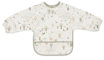 Jollein Bavoir à Manches - Tiny Parks - Imperméable - Avec Fermeture Velcro - Bavoir Bébé - Bavoir Anti-Bave