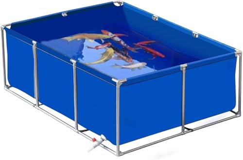 Temporäres Koi- und Schildkrötenbecken, blau, 250 x 100 x 80 cm – und tragbarer Gartenteich