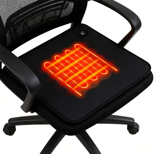 Ruwshuuk Coussin de Siège Chauffant | Pad de Chauffage Portable à Recharge USB 3 Niveaux,Sièges Coussins Chauffants Pour Gradins - Pour Canapé Bureau Camping Pêche Pique-nique Extérieur