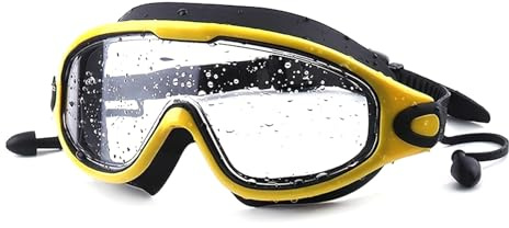 XIAOQENAN Occhiali da nuoto con montatura grande, anti-appannamento, occhiali da nuoto piatti leggeri, snorkeling immersioni per donne e uomini per adulti, impermeabili, da nuoto, lenti piatte