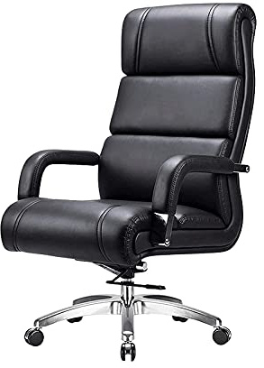 Kontorsstol, Ergonomisk Justerbar Pu E-Sports Gamerstolar Med Vadderade Armstöd, Svart, Hög Rygg Hemmakontorsskrivbordsstol, Svart