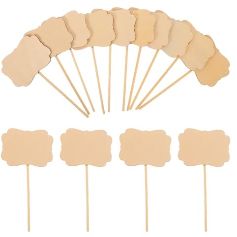 NIYANGLE Set da 20 Pezzi di Marcatori da Giardino in Legno Rustico, Etichette per Piante da Esterno Vuote, Accessori per Giardinaggio Cartelli Personalizzabili per Decorazioni e Orto