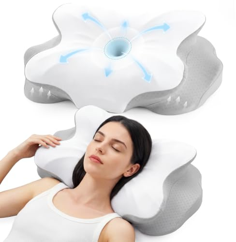 fumacos Ergonomisches Nackenkissen, 2-Höhen Memory Foam