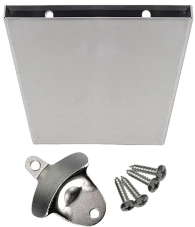 Abrebotellas montado en la pared - abridorvino de cerveza de aleación de 15 cm, cubo receptor de tapa magnética, herramienta de barra de agarre ergonómica | Abrebotellas