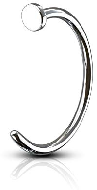 Paula & Fritz® Nose Hoop Ring Nasen-Piercing Nasenpiercing-s Nose für Nasenfluegel als Nasenschmuck Nasenstecker Nostril auch für Augenbraue, Lippe Edelstahl 316L Silber Dicke: 0.6mm, Länge: 8mm