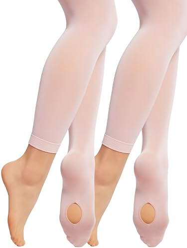 Dancina Toddler Ballet Tights Girls Ballerina Matching Soft Stockings M (6-8) Ballet Pink x2