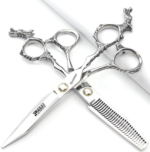 6 zoll salon friseur spezielle friseurschere (2-teiliges Set) | 440c hohe härte scharfe professionelle friseurschere