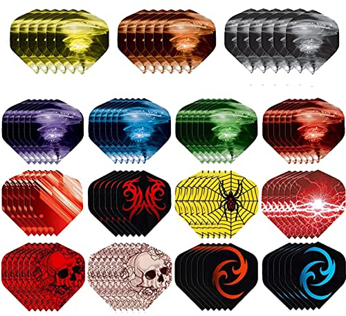 DAHI Dart Zubehör dart flights 90stk- dart flight darts flights in standard form mit 15 motive (dart flights)