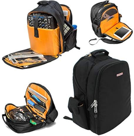 JetPack Prime DJ-Rucksack für DVS, Handy oder Club Gigs, Tasche Carry Mixers S9, 62 usw., Laptop, Ständer, Tablet, Kopfhörer, Vinyl-Schallplatten, USB-mobile Geräte, Kabel, Mikrofon und mehr